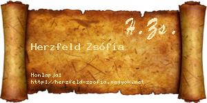 Herzfeld Zsófia névjegykártya